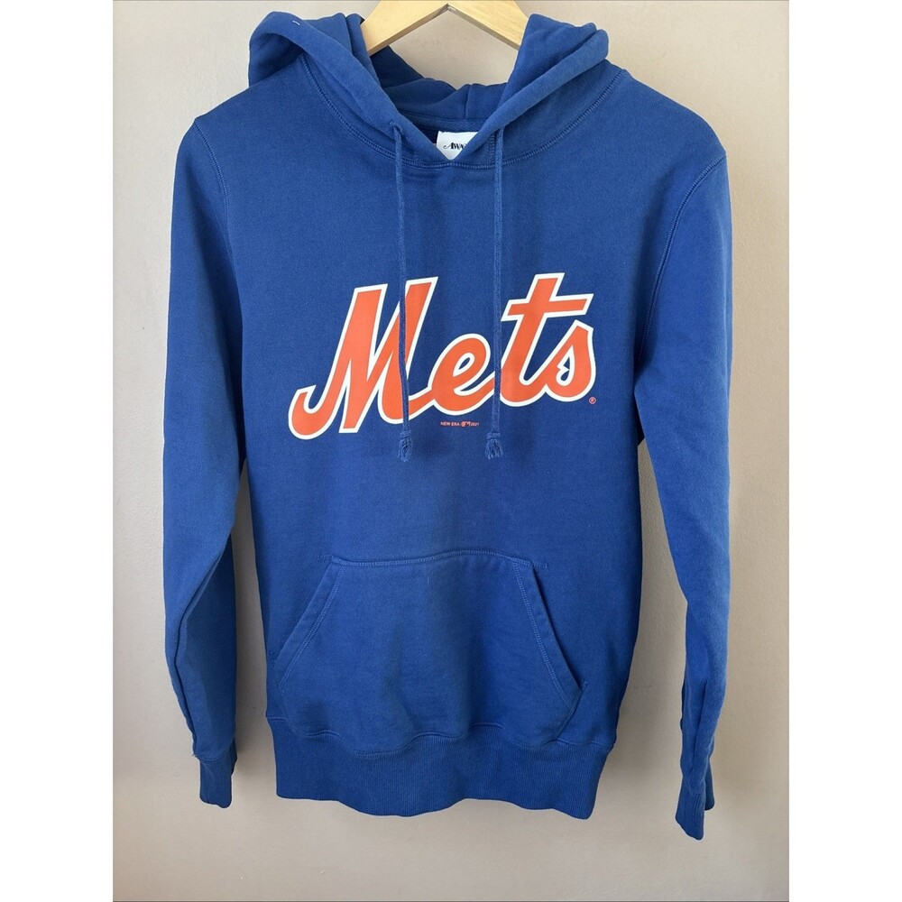 Awake NY Hoodie Womens S Blue Mets Subway Series Graphic Sweatshirt